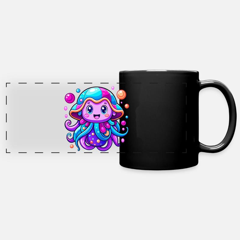Cute Jellyfish - Full Colour Panoramic Mug - black