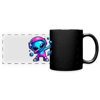 Alien Dab Birthday Dancing - Full Colour Panoramic Mug - black - Front