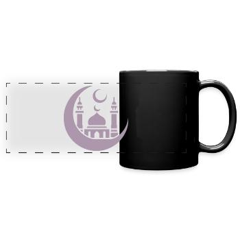 Moschee Silhouette mit Halbmond: Islamische Kunst - Panorama-Tasse farbig - Schwarz - Vorne