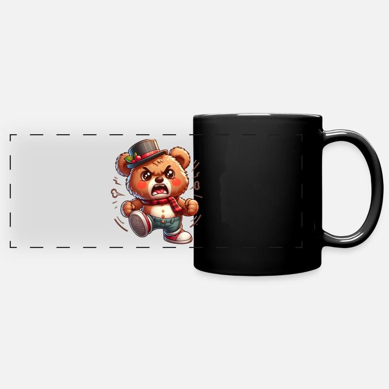 Angry Bear - Panorama-Tasse farbig - Schwarz