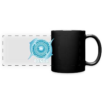 Tonga Tiger Shark - Full Colour Panoramic Mug - black - Front