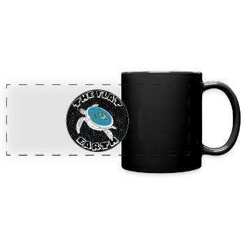 terre plate - Mug panoramique uni - noir - Devant