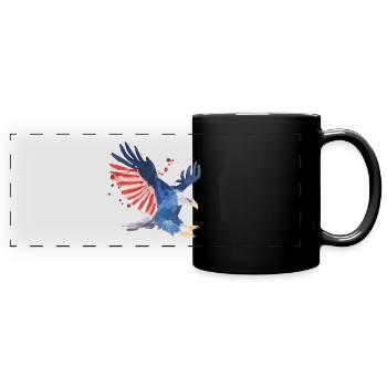 4. Juli Adler - Panorama-Tasse farbig - Schwarz - Vorne