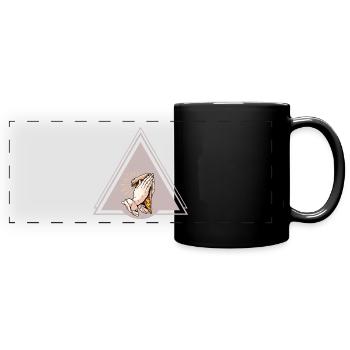 Pray for pizza - Full Colour Panoramic Mug - black - Front