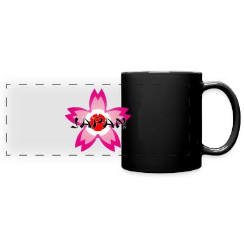 Japan Cherry Blossom - Full Colour Panoramic Mug - black - Front
