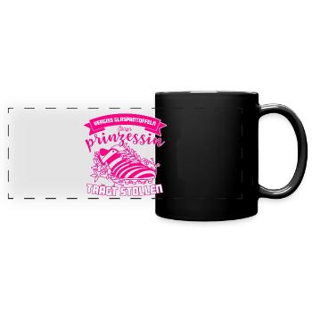 Fußballerin Frauenfußball Spielerin Prinzessin - Panorama-Tasse farbig - Schwarz - Vorne