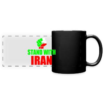 Stand with iran - Panorama-Tasse farbig - Schwarz - Vorne