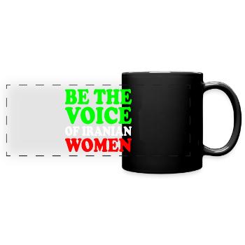 Be the voice of iranian women - Full Colour Panoramic Mug - black - Front