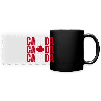 Flagge von Kanada, Kanadischer Stolz - Panorama-Tasse farbig - Schwarz - Vorne