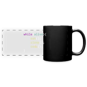 Eat Sleep Code Repeat - Full Colour Panoramic Mug - black - Front