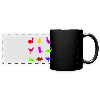 DINO Back to School Books T-Shirt GIFT - Full Colour Panoramic Mug - black - Front