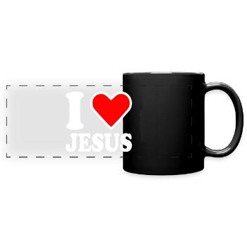 I love jesus - Full Colour Panoramic Mug - black - Front