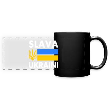 Slava ukraini - Mug panoramique uni - noir - Devant