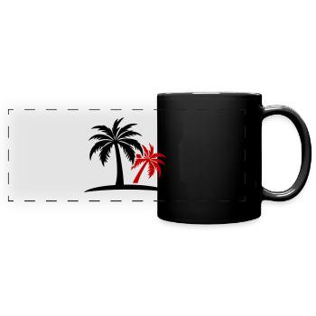 Île Palm - Mug panoramique uni - noir - Devant