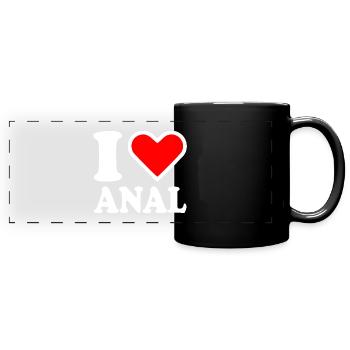 I love anal - Panorama-Tasse farbig - Schwarz - Vorne