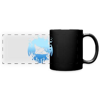 Manta rays - Full Colour Panoramic Mug - black - Front