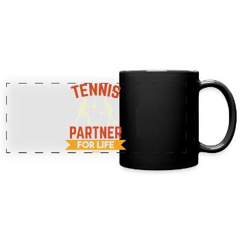 Partenaire de tennis pour la vie - Mug panoramique uni - noir - Devant