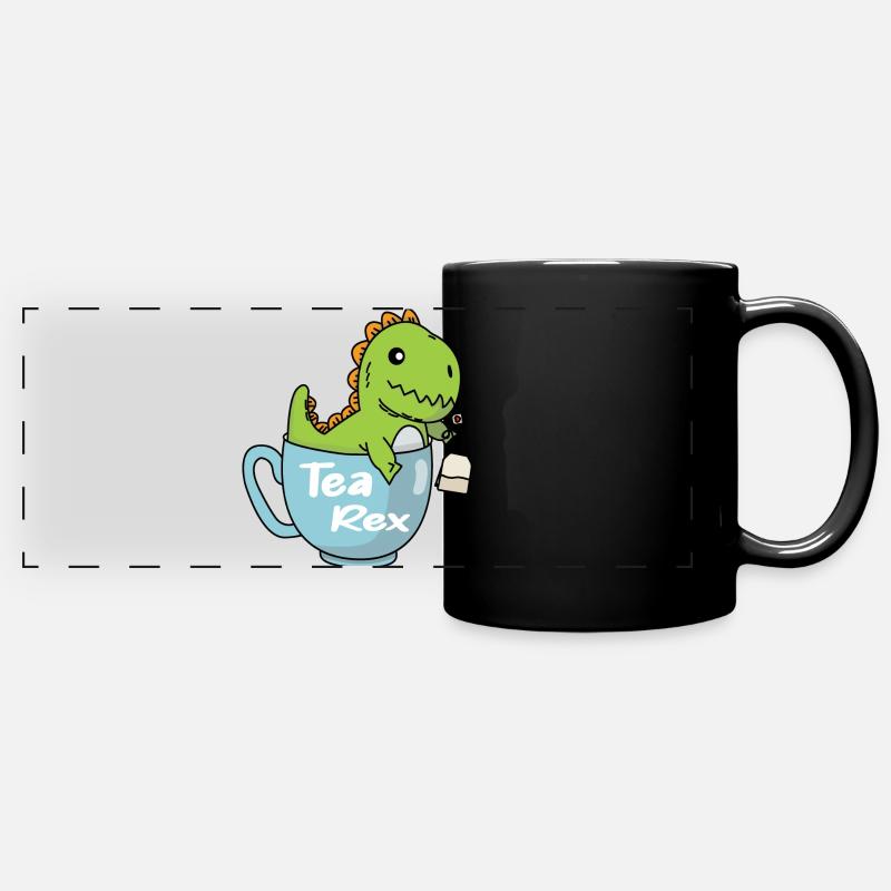 Tee Rex - Panorama-Tasse farbig - Schwarz