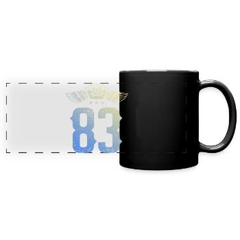 83 Number crown - Full Colour Panoramic Mug - black - Front