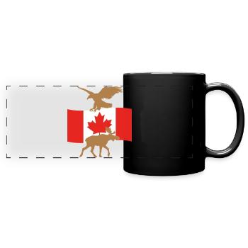 Canada Flag Elk Eagle - Full Colour Panoramic Mug - black - Front