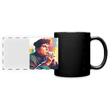 Martin Luther en fumant - Mug panoramique uni - noir - Devant