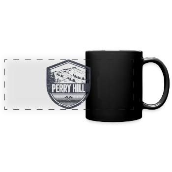 Perry Hill Bergabzeichen - Panorama-Tasse farbig - Schwarz - Vorne