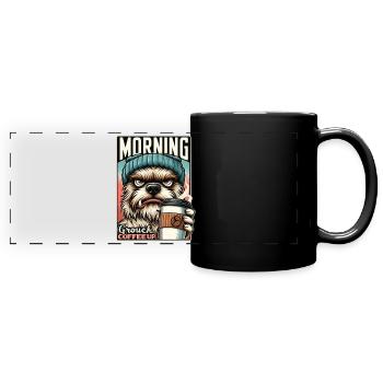 Morning grouches, coffee first in the morning - Full Colour Panoramic Mug - black - Front
