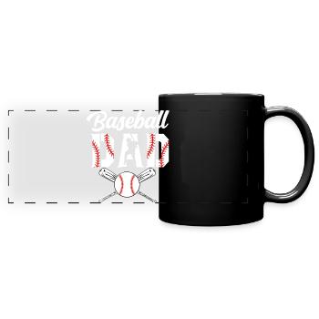 Baseball Papa Emblem T-Shirt - Panorama-Tasse farbig - Schwarz - Vorne