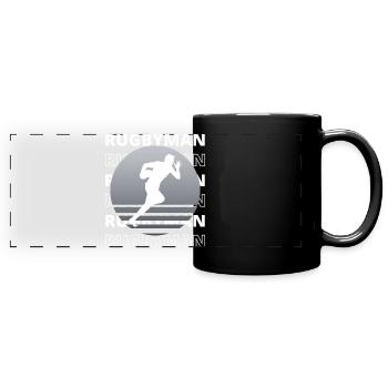 Rugbyman, sportif et dynamique - Mug panoramique uni - noir - Devant
