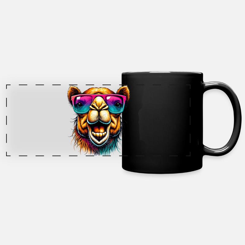 Kamel - Panorama-Tasse farbig - Schwarz