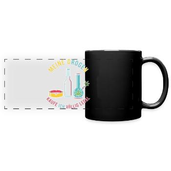 Meine Drogen – Völlig Legal ! - Panorama-Tasse farbig - Schwarz - Vorne
