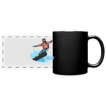 Snowboarding - Panorama-Tasse farbig - Schwarz - Vorne