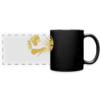 Silhouette de soudeur minimaliste industrielle - Mug panoramique uni - noir - Devant