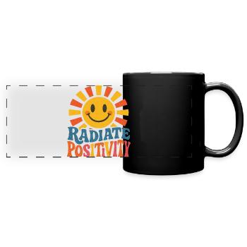 Sunburst Radiate Positivity - Full Colour Panoramic Mug - black - Front