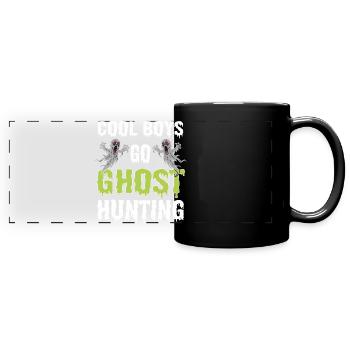 Geisterjagd Ghost Hunting - Panorama-Tasse farbig - Schwarz - Vorne