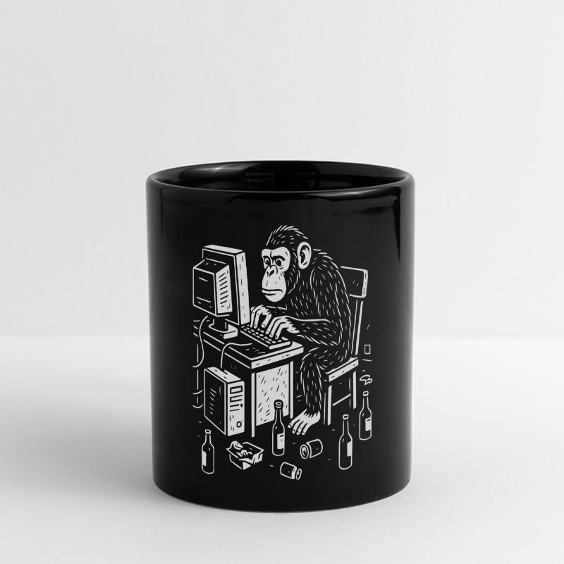Deskbound Monkey Coder Full Colour Panoramic Mug