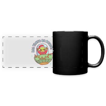 Extraterrestre dans un OVNI Laisse y avoir la paix Noël drôle - Mug panoramique uni - noir - Devant