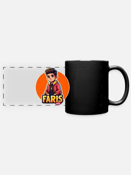 #FarisREAL - Panorama-Tasse farbig - Schwarz