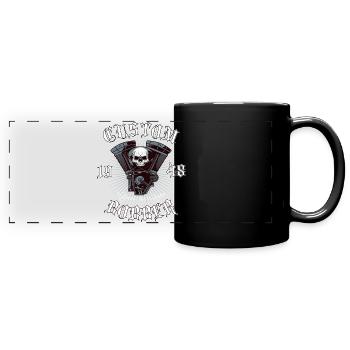 Bobber Chopper Motorrad Design - Panorama-Tasse farbig - Schwarz - Vorne