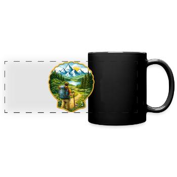 Way of St. James Patch with Scallop - Full Colour Panoramic Mug - black - Front