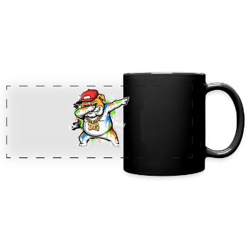 Cooler Hund Dab Pose für Hundeliebhaber Hip Hop - Panorama-Tasse farbig - Schwarz - Vorne