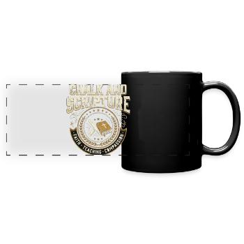 Chalk and Scripture Christlicher Lehrer Jesus - Panorama-Tasse farbig - Schwarz - Vorne