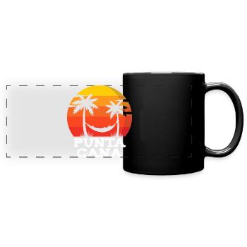 Punta Cana Sunset Palm Trees Souvenir - Full Colour Panoramic Mug - black - Front