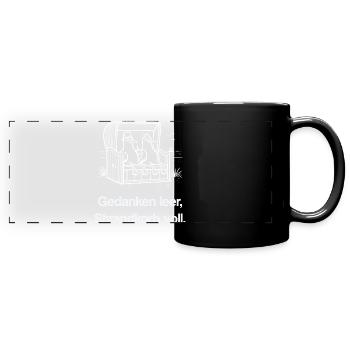 Gedanken leer Strandkorb voll witziges Möwen Meme - Panorama-Tasse farbig - Schwarz - Vorne