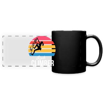 Classic Rock Climber Vintage Logo Gift for her - Full Colour Panoramic Mug - black - Front