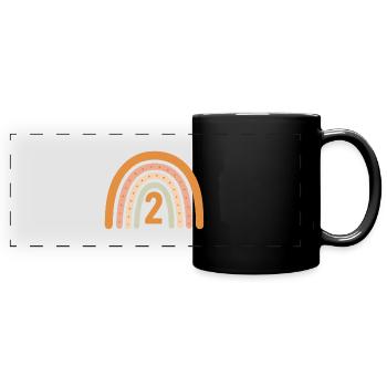 Second Birthday Rainbow - Full Colour Panoramic Mug - black - Front