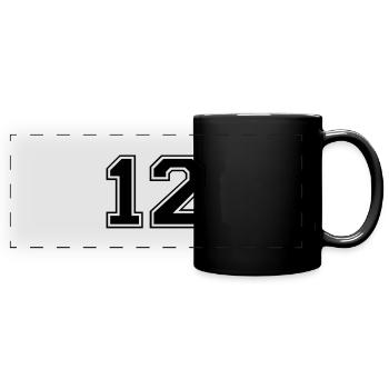 12 - Panorama-Tasse farbig - Schwarz - Vorne