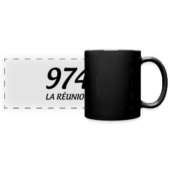 974 La Réunion - Mug panoramique uni - noir - Devant