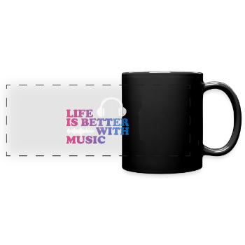 Dj - Panorama-Tasse farbig - Schwarz - Vorne