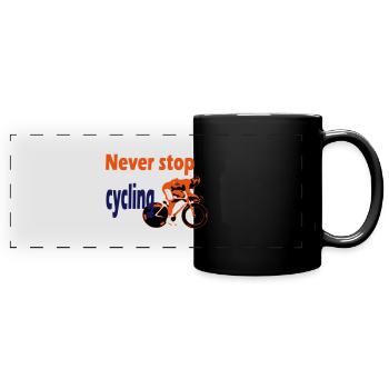 Cycling - Full Colour Panoramic Mug - black - Front
